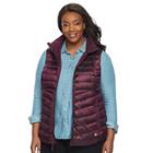 Plus Size Tek Gear Hooded Puffer Vest, Women's, Size: 3xl, Drk Purple