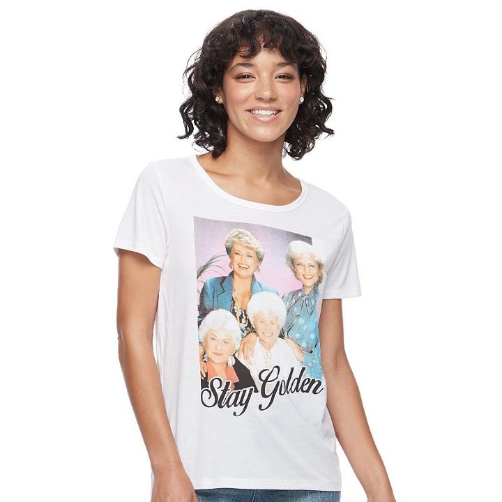 Juniors' The Golden Girls Stay Golden Graphic Tee, Size: Xs, White