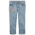 Girls 4-8 Carter's Embroidered Denim Pants, Size: 4, Blue Other