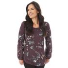 Women's Apt. 9&reg; Printed Balloon Top, Size: Medium, Floral