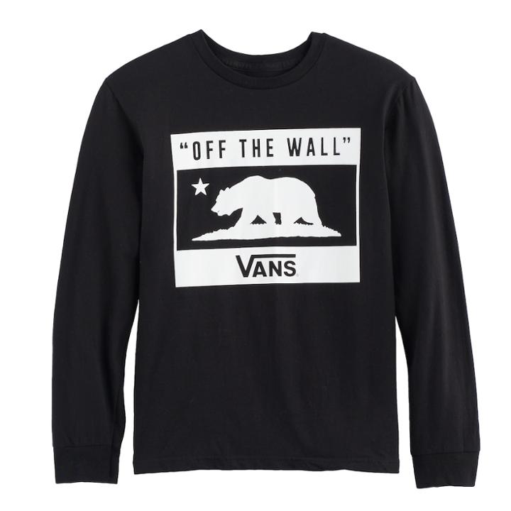 Boys' 8-20 Vans Off The Wall Bear Logo Tee, Size: Xl, Black