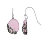 Tori Hill Sterling Silver Marcasite & Pink Glass Drop Earrings, Women's