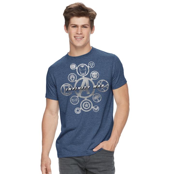 Men's Marvel Comics Logos Tee, Size: Small, Med Blue