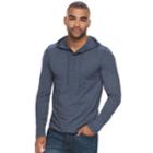 Men's Sonoma Goods For Life&trade; Supersoft Classic-fit Henley Hoodie, Size: Large, Dark Blue