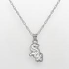 Logoart Chicago White Sox Sterling Silver Logo Pendant, Women's, Size: 18, Grey