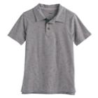 Boys 4-7x Sonoma Goods For Life&trade; Striped Slubbed Polo, Size: 4, Med Grey