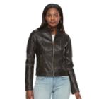 Women's Levi's Faux-leather Moto Jacket, Size: Large, Dark Brown