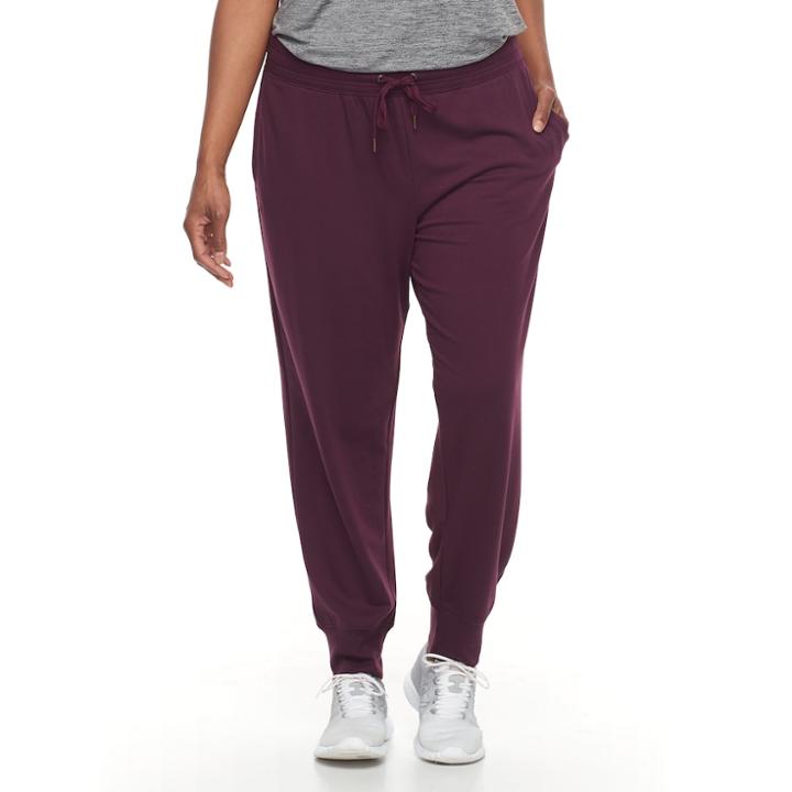 Plus Size Tek Gear&reg; French Terry Jogger Pants, Women's, Size: 1xl, Drk Purple