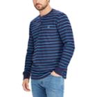 Big & Tall Chaps Classic-fit Striped Waffle-weave Henley, Men's, Size: 2xb, Blue (navy)