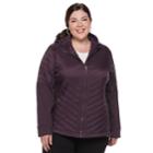 Plus Size Be Boundless Hooded Mixed-media Jacket, Women's, Size: 2xl, Dark Red