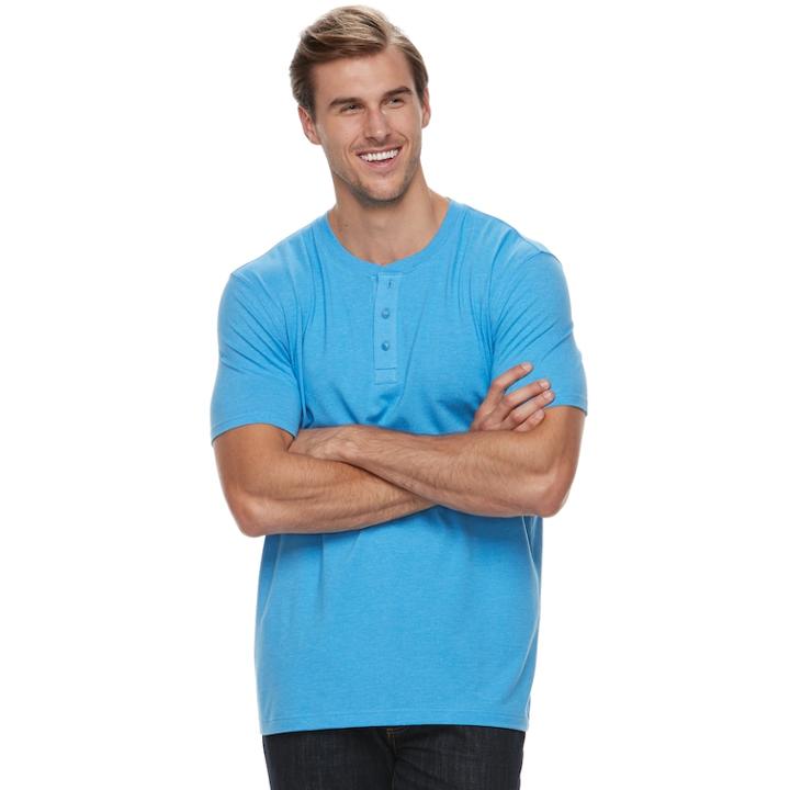 Big & Tall Sonoma Goods For Life&trade; Supersoft Stretch Henley, Men's, Size: 4xb, Med Blue