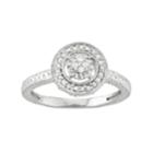 Sterling Silver 1/10 Carat T.w. Diamond Halo Ring, Women's, Size: 6, White