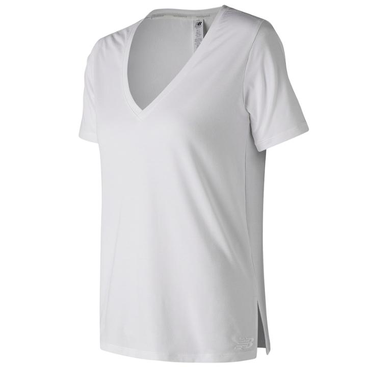 Women's New Balance Transform Short Sleeve Tee, Size: Large, White