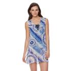 Women's Apt. 9 Sleeveless Lace Up Tie Dye Cover-up, Size: Xxl, Med Blue