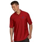 Men's Antigua Real Salt Lake Illusion Desert-dry Xtra-lite Tonal-striped Performance Polo, Size: Small, Dark Red