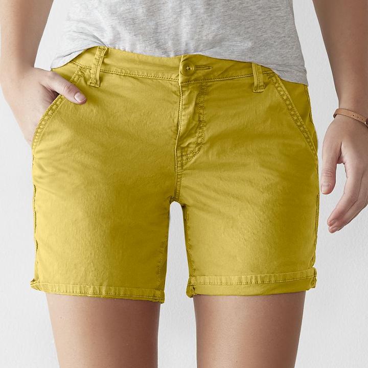Women's Sonoma Goods For Life&trade; Chino Shorts, Size: 12, Drk Yellow