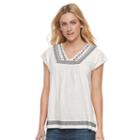 Women's Sonoma Goods For Life&trade; Embroidered Dolman Tee, Size: Xs, Natural