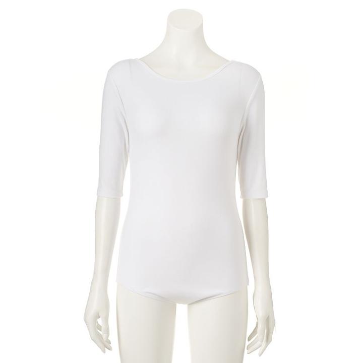 Women's Apt. 9 Solid Bodysuit, Size: Large, White