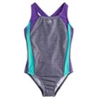 Girls 7-16 Speedo Infinity Splice One-piece Swimsuit, Size: 16, Dark Grey