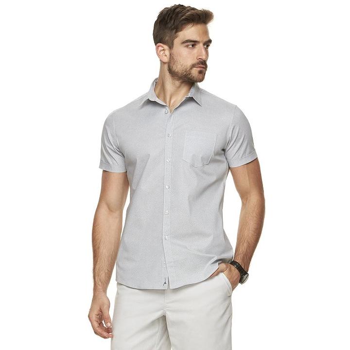 Men's Marc Anthony Slim-fit Stretch Button-down Shirt, Size: Xxl, Grey