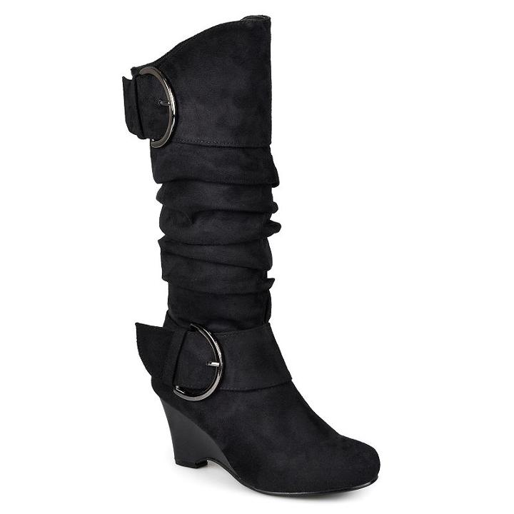 Journee Collection Irene Women's Wedge Boots, Girl's, Size: 7 M Xwc, Black