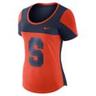 Women's Nike Syracuse Orange Enzyme-washed Colorblock Tee, Size: Large, Drk Orange