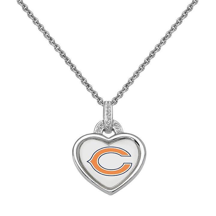 Chicago Bears Heart Pendant Necklace, Women's, Size: 18, White