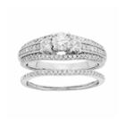 Igl Certified Diamond 3-stone Engagement Ring Set In 14k White Gold (1 Carat T.w.), Women's, Size: 7.50