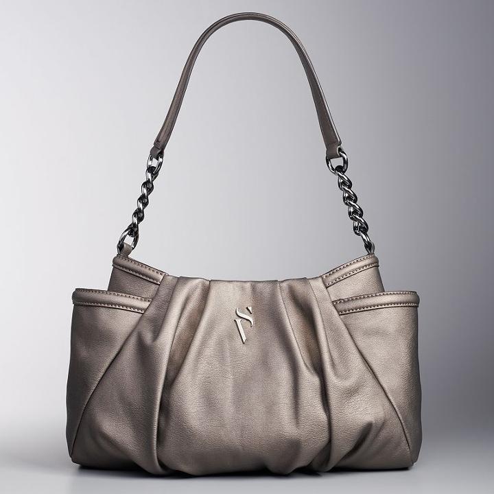 Simply Vera Vera Wang Alicia Pleated Hobo, Women's, Brown