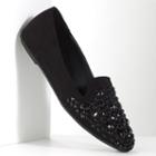 Simply Vera Vera Wang Women's Embellished Smoking Flats, Size: 7, Black