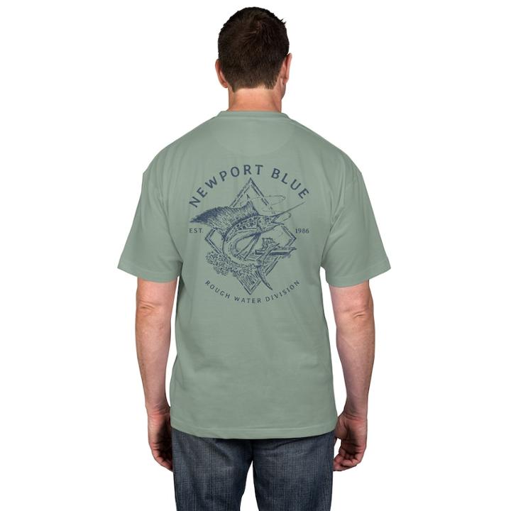 Men's Newport Blue Rough Water Division Tee, Size: Xxl, Dark Green