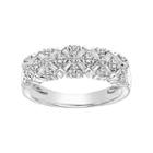 Simply Vera Vera Wang 14k White Gold 3/4 Carat T.w. Certified Diamond Cluster Anniversary Ring, Women's, Size: 8