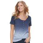 Women's Sonoma Goods For Life&trade; Raglan Henley Tee, Size: Large, Light Blue