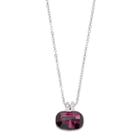 Brilliance Silver Tone Cushion Pendant Necklace With Swarovski Crystals, Women's, Purple
