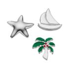 Blue La Rue Silver-plated Starfish, Sailboat & Palm Tree Charm Set, Women's, Green