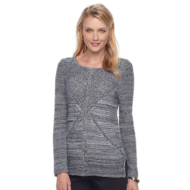 Women's Dana Buchman Mixed-stitch Cardigan, Size: Medium, Oxford