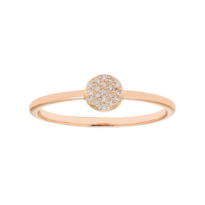 10k Gold Diamond Accent Circle Ring, Women's, Size: 7, White