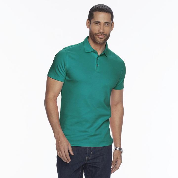 Men's Apt. 9&reg; Modern-fit Solid Polo, Size: Xxl, Turquoise/blue (turq/aqua)