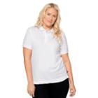 Juniors' Plus Size Lee Uniforms Stretch Polo, Teens, Size: 2xl, White