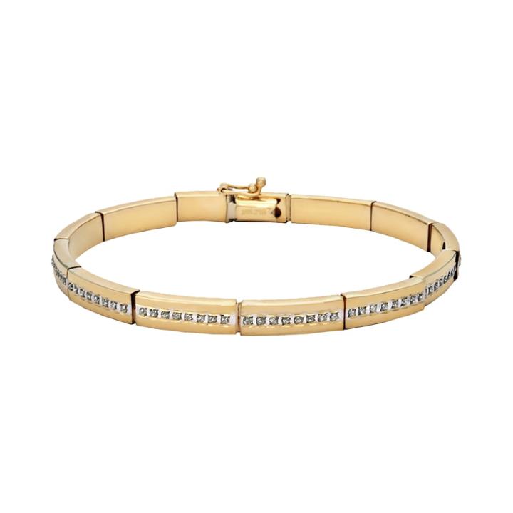 Diamond Fascination 14k Gold Bar-link Bracelet, Size: 7.25, White