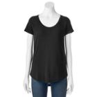 Juniors' So&reg; Raglan Short Sleeve Tee, Girl's, Size: Medium, Black