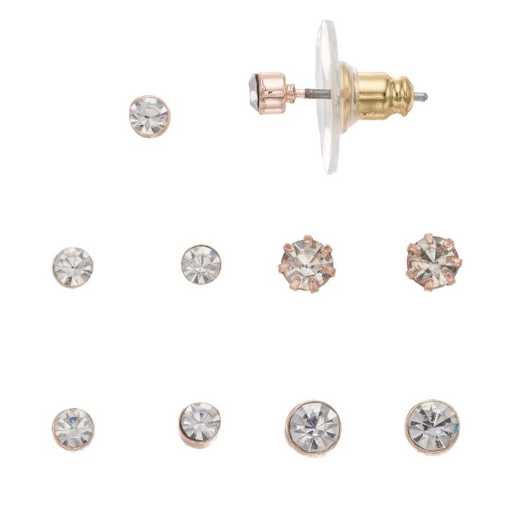 Lc Lauren Conrad Simulated Crystal Nickel Free Stud Earring Set, Women's, Light Pink