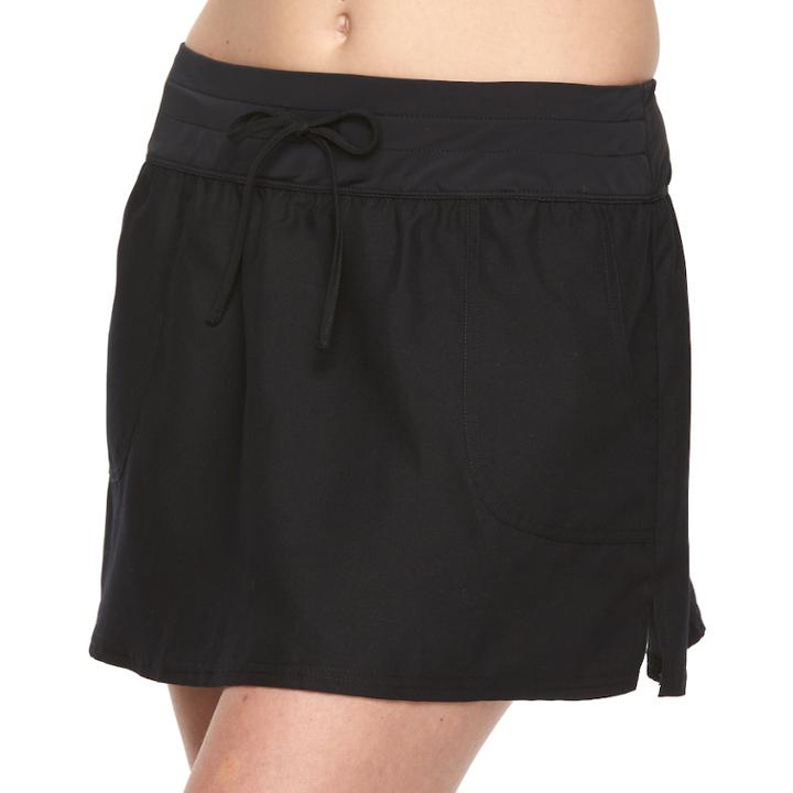 Women's Croft & Barrow&reg; Solid Swim Skirt Bottoms, Size: 16, Black