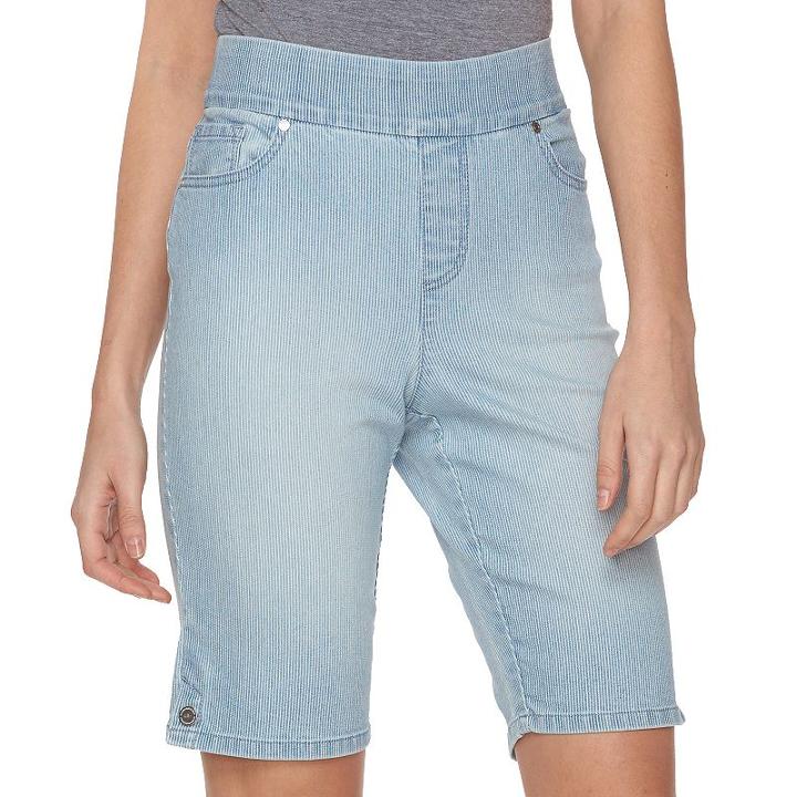Women's Gloria Vanderbilt Avery Pull-on Bermuda Shorts, Size: 4, Blue