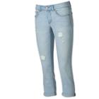 Juniors' So&reg; Low Rise Denim Capris, Teens, Size: 15, Light Blue