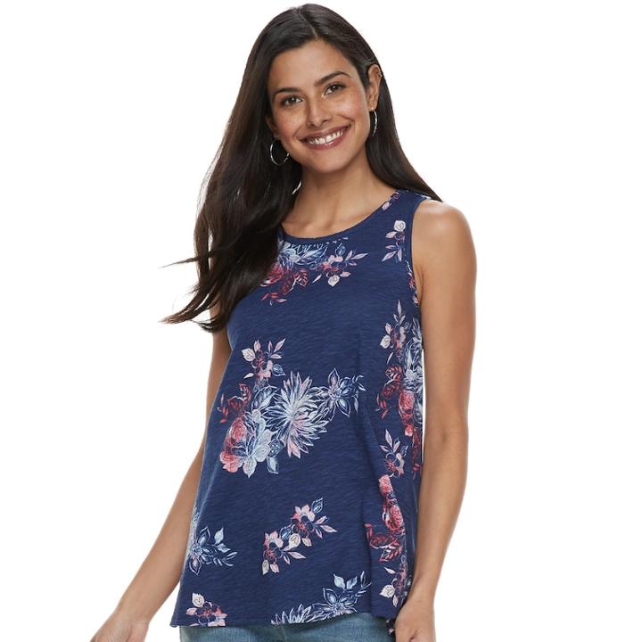 Women's Sonoma Goods For Life&trade; Swing Tank, Size: Small, Dark Blue