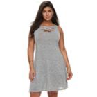 Plus Size Jennifer Lopez Strappy Fit & Flare Dress, Women's, Size: 0x, Light Grey
