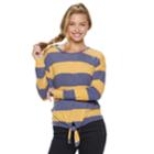 Juniors' Cloud Chaser Striped Tie Front Tee, Teens, Size: Medium, Yellow