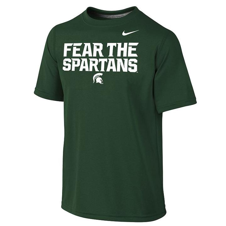 Boys 8-20 Nike Michigan State Spartans Legend Authentic Dri-fit Tee, Boy's, Size: S(8), Dark Green