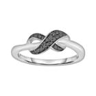 Sterling Silver 1/10-ct. T.w. Diamond Infinity Ring, Women's, Size: 8, Black